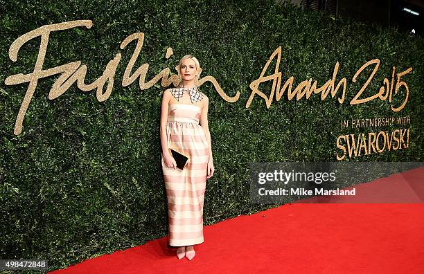 Poppy Delevingne attends the British Fashion Awards 2015 at London Coliseum on November 23, 2015 in London, England.