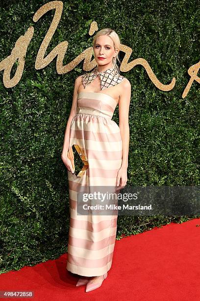 Poppy Delevingne attends the British Fashion Awards 2015 at London Coliseum on November 23, 2015 in London, England.