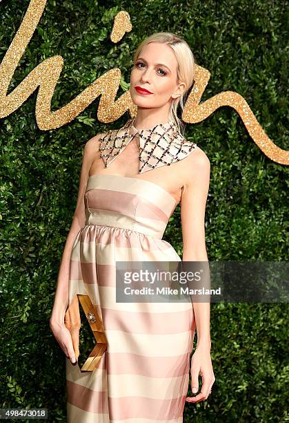 Poppy Delevingne attends the British Fashion Awards 2015 at London Coliseum on November 23, 2015 in London, England.