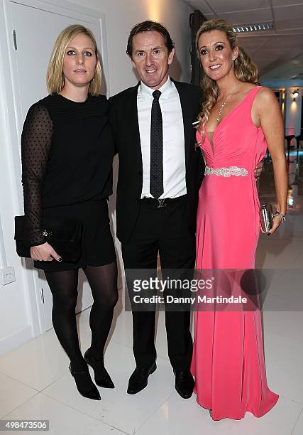 Zara Phillips, AP McCoy and Chanelle McCoy attend the "Being AP" Uk Gala Screening at Picturehouse Central on November 23, 2015 in London, England.