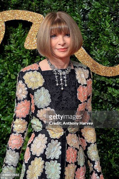 Anna Wintour attends the British Fashion Awards 2015 at London Coliseum on November 23, 2015 in London, England.