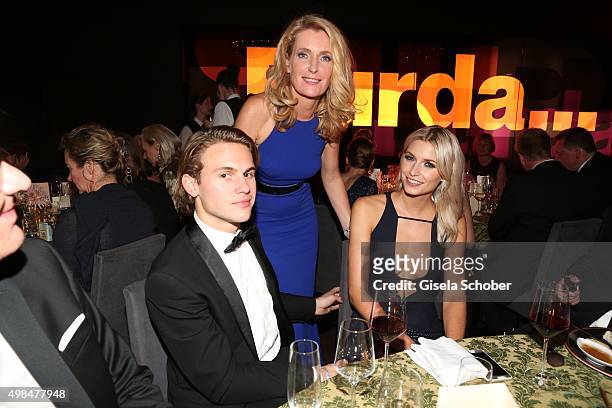 Dr. Maria Furtwaengler Burda and her son Jacob Burda and Lena Gercke during the Bambi Awards 2015 after show party at Stage Theater on November 12,...