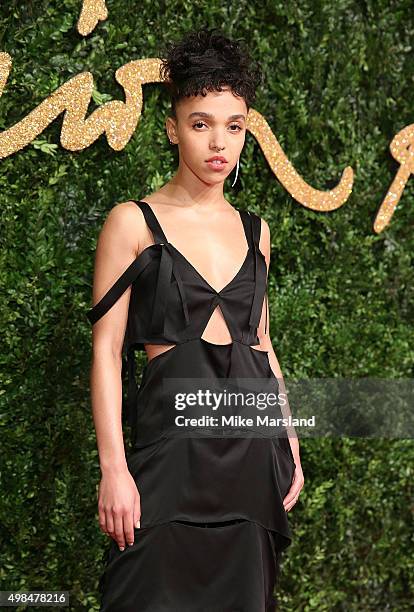 Twigs attends the British Fashion Awards 2015 at London Coliseum on November 23, 2015 in London, England.