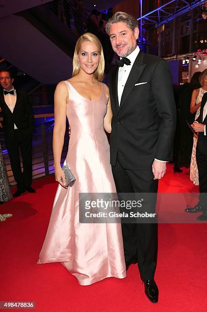 Judith Rakers and her husband Andreas Pfaff during the Bambi Awards 2015 at Stage Theater on November 12, 2015 in Berlin, Germany.