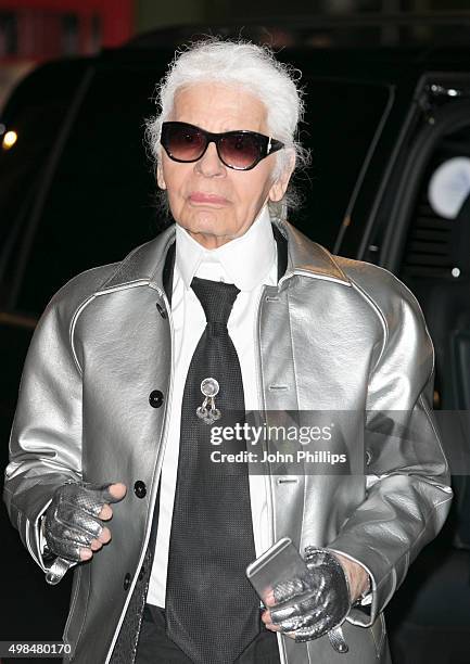 Karl Lagerfeld attends the British Fashion Awards 2015 at London Coliseum on November 23, 2015 in London, England.