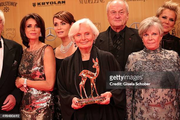 Gerit Kling, Anja Kling, Ruth Maria Kubitschek with the award for Wolfgang Rademann , Dietrich Mattausch, Grit Boettcher during at the Bambi Awards...