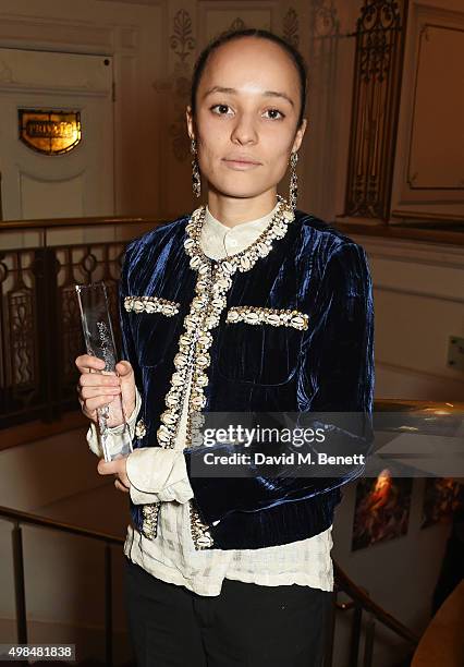 Grace Wales Bonner, winner of the Emerging Talent Award, attends the British Fashion Awards in partnership with Swarovski at the London Coliseum on...