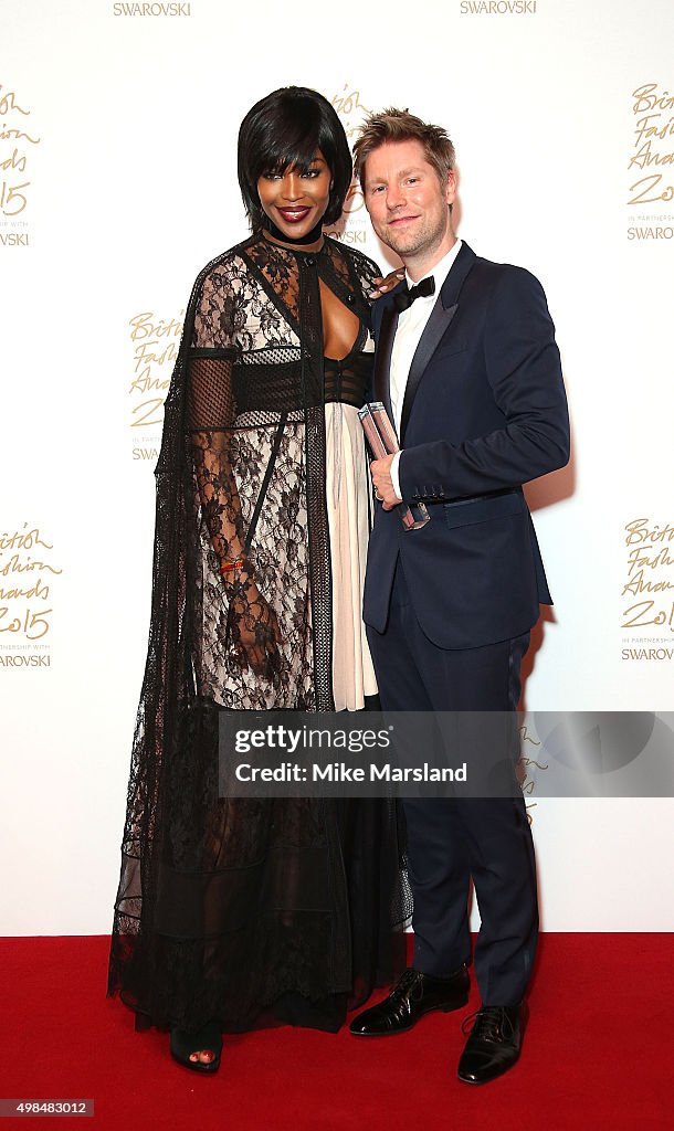 British Fashion Awards 2015 - Winners Room