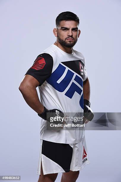 Kelvin Gastelum poses for a portrait during a UFC photo session on November 17, 2015 in Monterrey, Mexico.