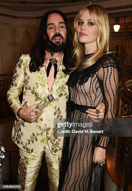 Alessandro Michele, winner of the International Designer Award, and Georgia May Jagger attend the British Fashion Awards in partnership with...