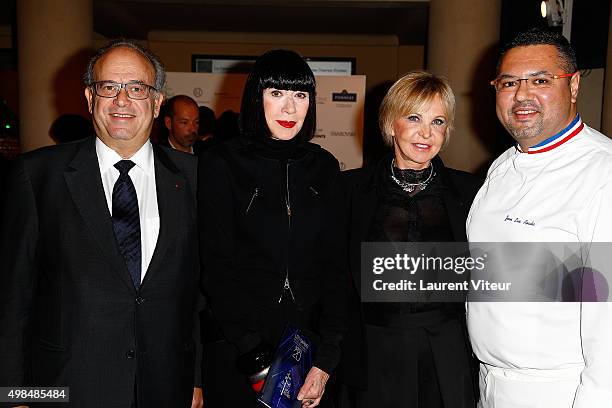 David Khayat, Chantal Thomass, Marie Christiane Marek and Chef Jean-Luc Rocha attend 20th edition of ' Les Sapins de Noel des Createurs' - Designer's...