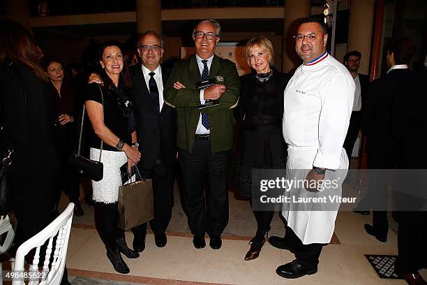 Jocelyne Khayat, David Khayat, Remy Le Fur, Marie Christiane Marek and Chef Jean-Luc Rocha attend 20th edition of ' Les Sapins de Noel des Createurs'...