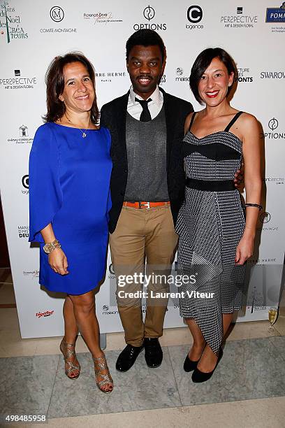 Celine de Labrousse, Prince Jean-Barthelemy Bokassa and Tristane de La Presle attend 20th edition of ' Les Sapins de Noel des Createurs' - Designer's...