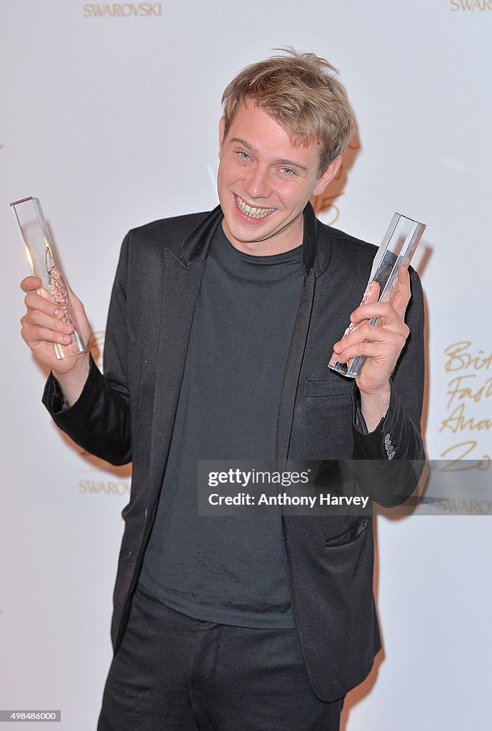 British Fashion Awards 2015 - Winners Room