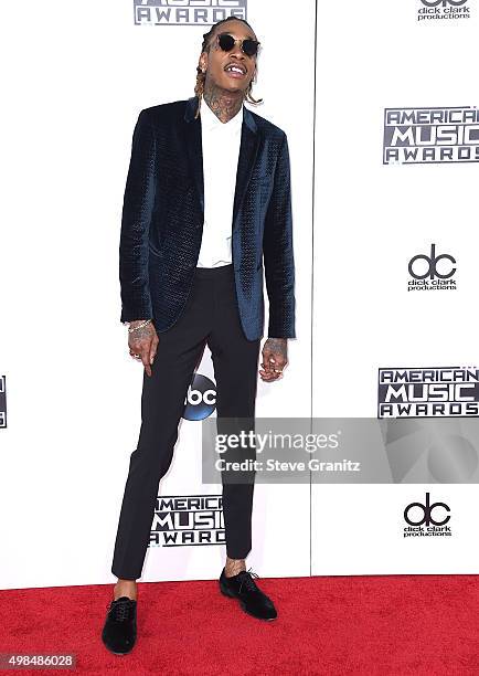 Wiz Khalifa arrives at the 2015 American Music Awards at Microsoft Theater on November 22, 2015 in Los Angeles, California.