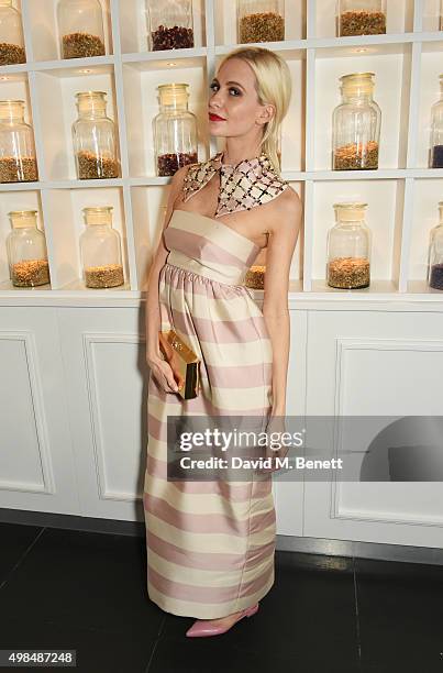 Poppy Delevingne attends the British Fashion Awards official afterparty hosted by St Martins Lane and sponsored by Ciroc Vodka at St Martins Lane on...