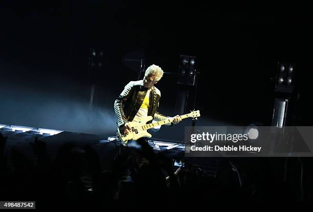 Adam Clayton of U2 performs at 3 Arena on November 23, 2015 in Dublin, Ireland.