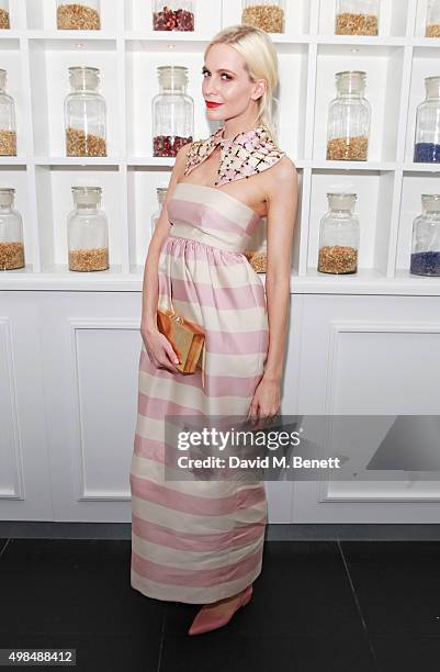 Poppy Delevingne attends the British Fashion Awards official afterparty hosted by St Martins Lane and sponsored by Ciroc Vodka at St Martins Lane on...