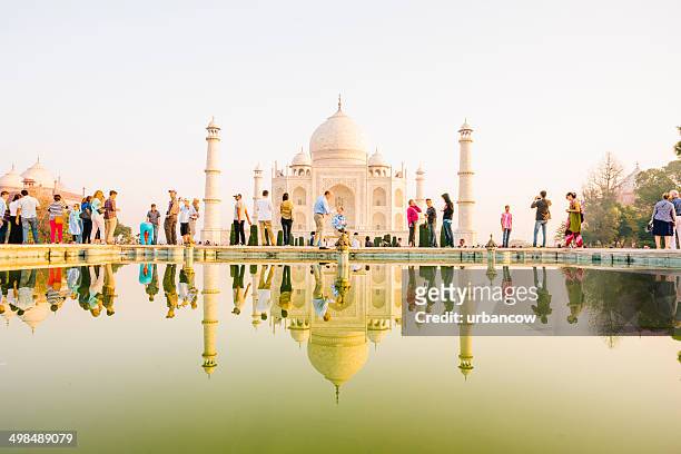taj mahal reflection - tourism stock pictures, royalty-free photos & images