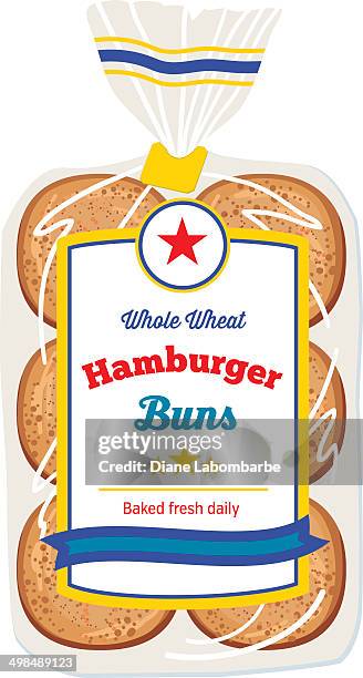 hamburger buns packag - bread rolls stock illustrations
