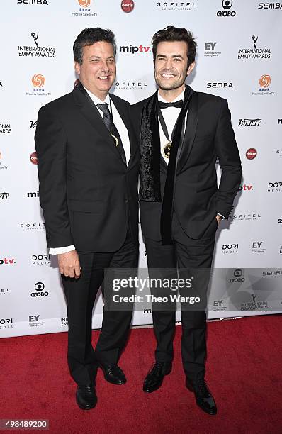 Executive Producer Jorge Queiroga, and Actor Albano Jeronimo, Actor of "Mulheres" attend 43rd International Emmy Awards at New York Hilton on...