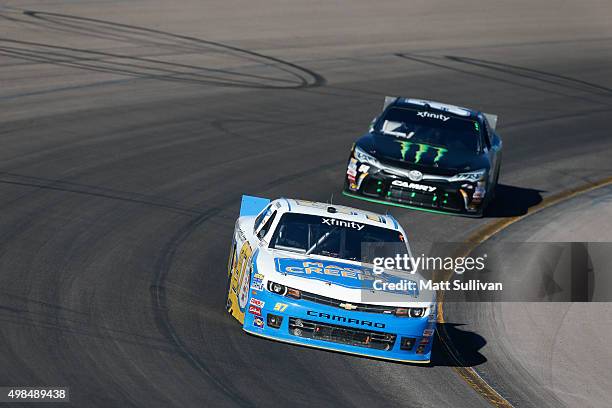 Dylan Kwasniewski, driver of the MagicCreeper.comVroom Brands Chevrolet, races during the NASCAR XFINITY Series DAV 200 Honoring America's Veterans...