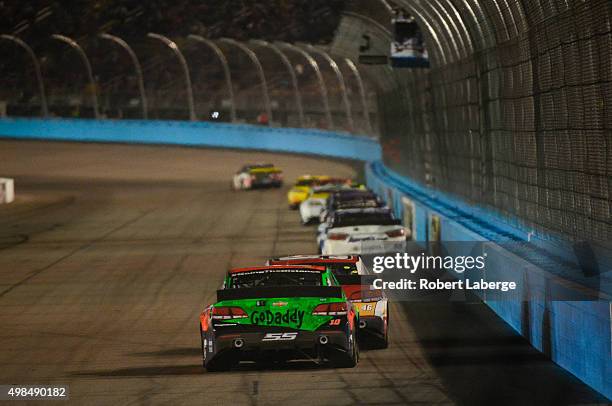 Drivers race during the NASCAR Sprint Cup Series Quicken Loans Race for Heroes 500 at Phoenix International Raceway on November 15, 2015 in Avondale,...