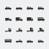 Vector cars / vehicles mini icons set