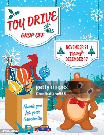Toy Drive or Christmas Charity Poster Template Toy Drive or Christmas Charity Poster Template