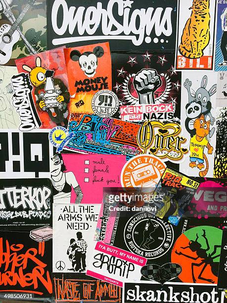 record store stickers - berlin art stock pictures, royalty-free photos & images