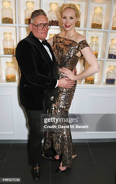 Giles Deacon and Gwendoline Christie attend the British Fashion Awards official afterparty hosted by St Martins Lane and sponsored by Ciroc Vodka at...
