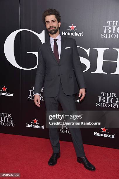 Actor Hamish Linklater attends the premiere of "The Big Short" at Ziegfeld Theatre on November 23, 2015 in New York City.