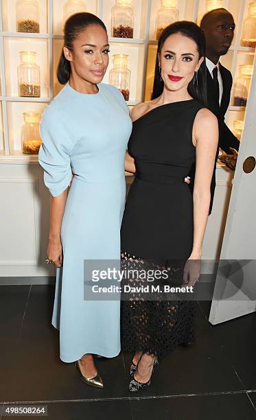 Sarah Jane Crawford and guest attend the British Fashion Awards official afterparty hosted by St Martins Lane and sponsored by Ciroc Vodka at St...