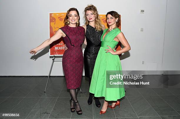 Laura Michelle Kelly, Scarlette Strallen and Carly Pagano attend the New York screening of "Meadowland" directed by Reed Morano with Olivia Wilde...