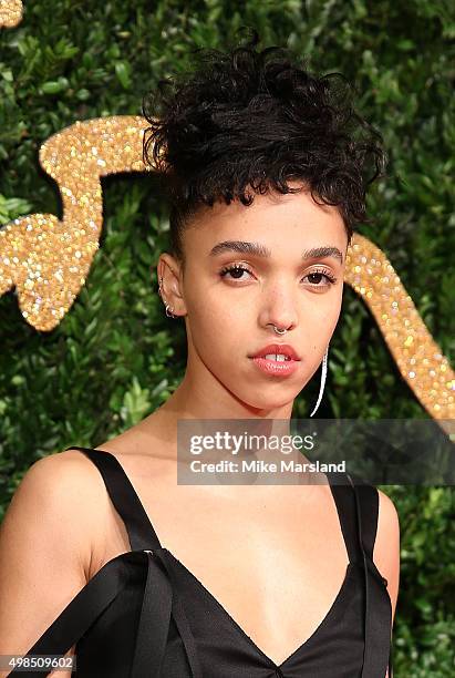 Twigs attends the British Fashion Awards 2015 at London Coliseum on November 23, 2015 in London, England.