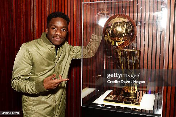 Tinchy Stryder attends the launch event for NBA team-branded Crep Protect spray cans at The View from The Shard on November 23, 2015 in London,...