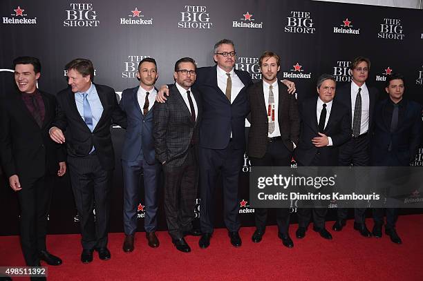 Actor Finn Wittrock, Author Michael Lewis, Actor Jeremy Strong, Actor Steve Carrell, director Adam McKay, actor Ryan Gosling, Chairman and CEO of...