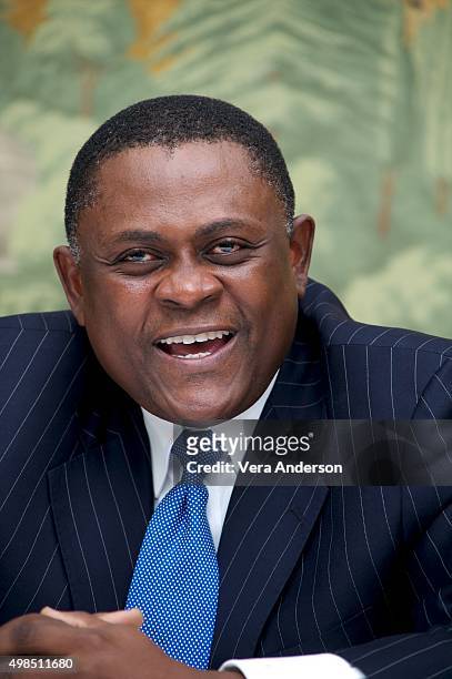 Dr. Bennet Omalu at the "Concussion" Press Conference at The London Hotel on November 21, 2015 in New York City.