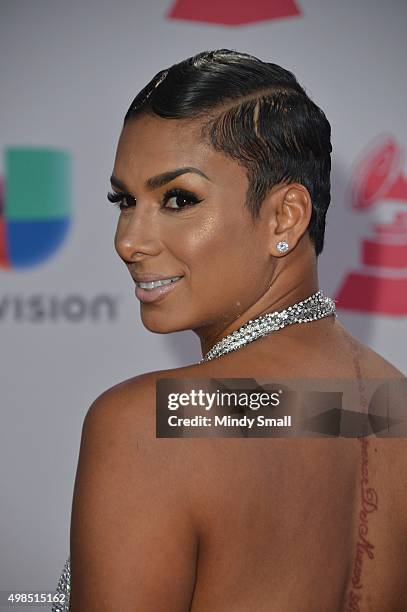 Personality Laura Govan attends the 16th Latin GRAMMY Awards at the MGM Grand Garden Arena on November 19, 2015 in Las Vegas, Nevada.