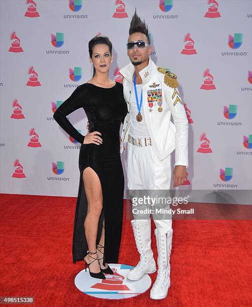 Recording artist Motiff and guest attend the 16th Latin GRAMMY Awards at the MGM Grand Garden Arena on November 19, 2015 in Las Vegas, Nevada.