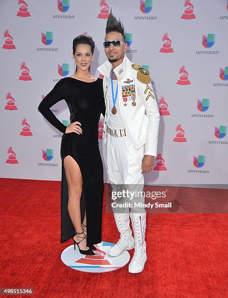 Recording artist Motiff and guest attend the 16th Latin GRAMMY Awards at the MGM Grand Garden Arena on November 19, 2015 in Las Vegas, Nevada.