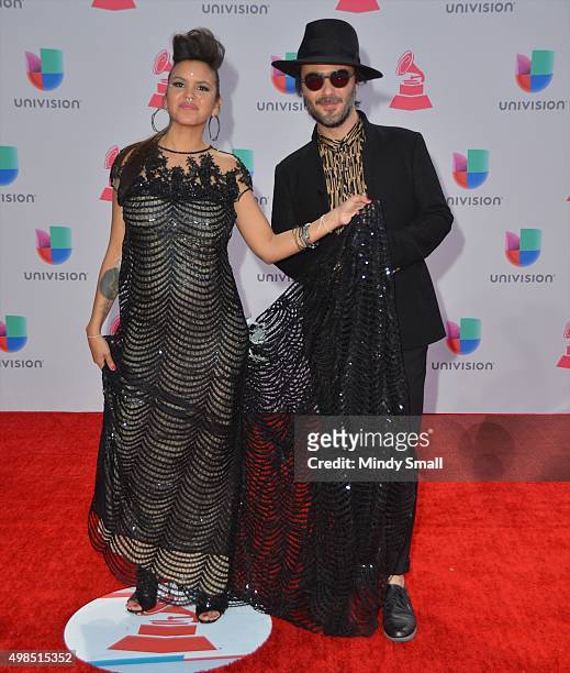 Musical group Bomba Estereo attend the 16th Latin GRAMMY Awards at the MGM Grand Garden Arena on November 19, 2015 in Las Vegas, Nevada.