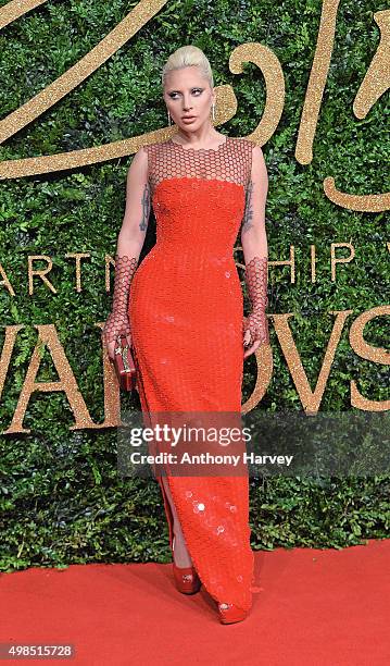 Lady Gaga attends the British Fashion Awards 2015 at London Coliseum on November 23, 2015 in London, England.