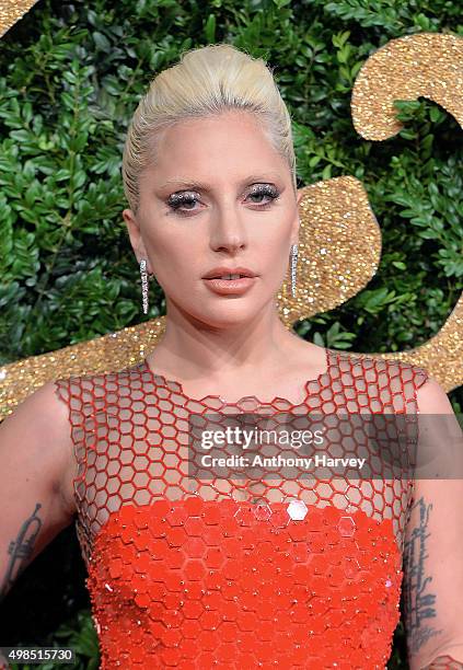Lady Gaga attends the British Fashion Awards 2015 at London Coliseum on November 23, 2015 in London, England.