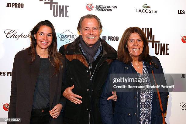 Michel Leeb, his Wife Beatrice and his daughter Elsa attend The 'Un + Une' Paris Premiere At Cinema UGC Normandie at Cinema UGC Normandie on November...