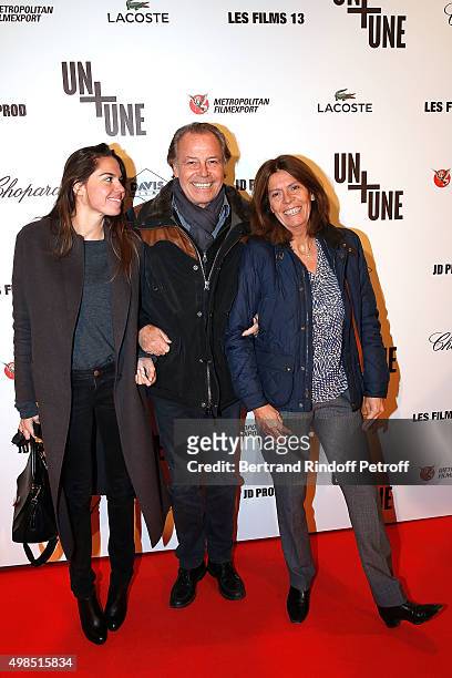Michel Leeb, his Wife Beatrice and his daughter Elsa attend The 'Un + Une' Paris Premiere At Cinema UGC Normandie at Cinema UGC Normandie on November...
