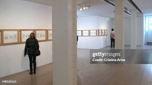 Visitors at an exhibition drawing on the first floor of the ABC Museum of Drawing and Illustration, is a new exhibition center around the graphic...
