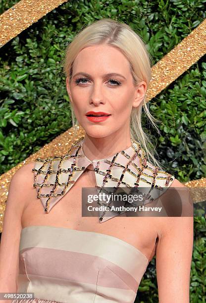 Poppy Delevingne attends the British Fashion Awards 2015 at London Coliseum on November 23, 2015 in London, England.