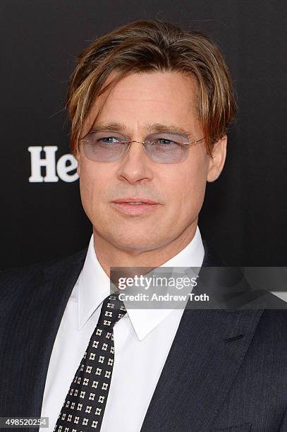 Brad Pitt attends "The Big Short" New York premiere at Ziegfeld Theater on November 23, 2015 in New York City.