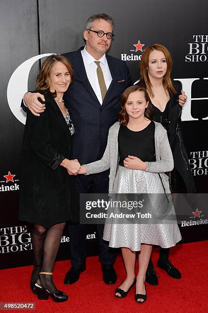 Adam McKay and Shira Piven attend "The Big Short" New York premiere at Ziegfeld Theater on November 23, 2015 in New York City.